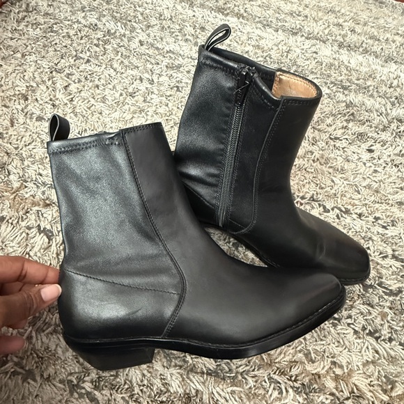 Madewell Shoes - Madewell The Idris Ankle Sleek Black Leather Boots sz 7